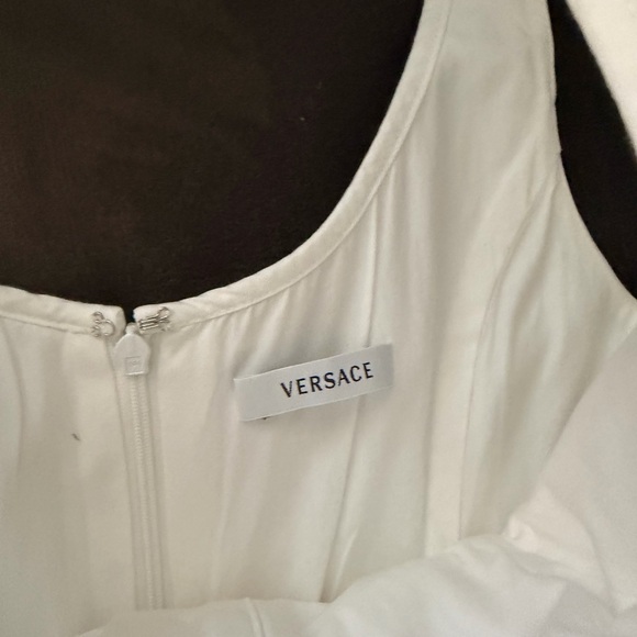 Versace Cream Sleeveless Scoop Neck Dress - Picture 4 of 12
